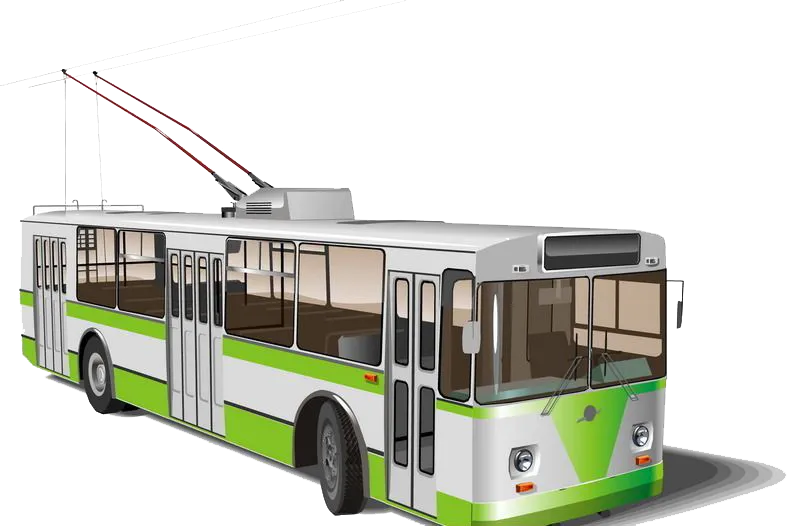 trolleybus in traffic, busy streets, urban mobility png
